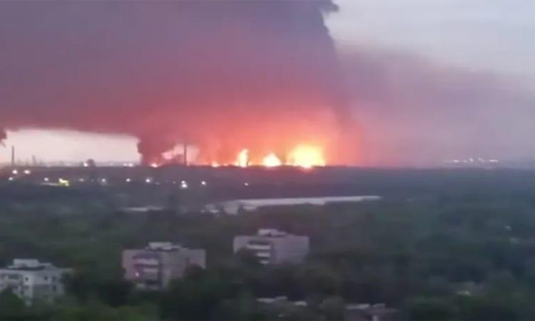 Drone debris sparks fire at Russian oil depot | International