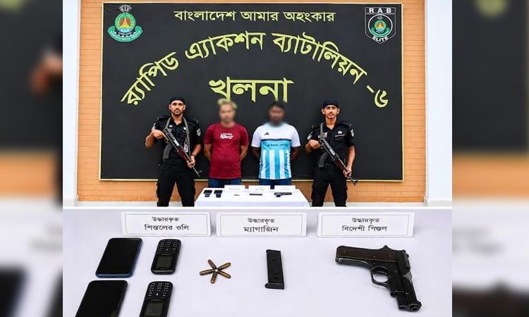 Two held with foreign pistol, bullets in Khulna | District