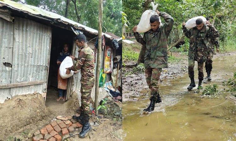 Army continues humanitarian assistance in flood-hit areas in Ctg | News Flash