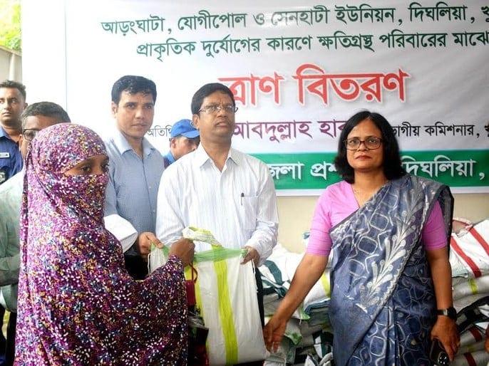Food aid distributed among flood-hit families in Khulna after heavy rain | District